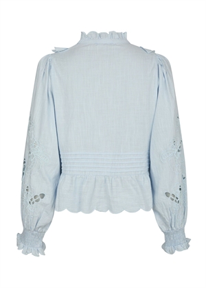 Petrine embroidery bluse Light Blue Neo Noir 